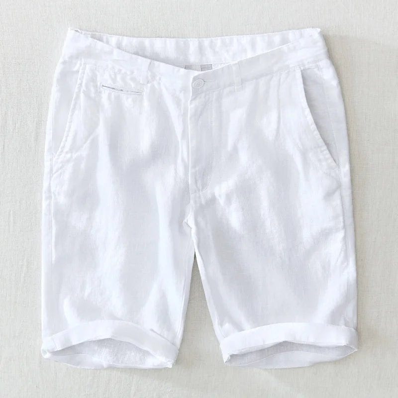 Primadon Shorts Weiß / 29 Kostas | Atmungsaktive Leinen-Shorts für Herren Sommer