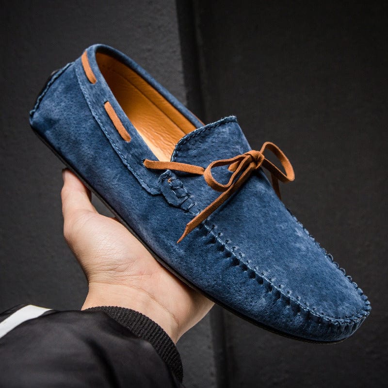 Primadon Slipper Blau / 37.5 Fabio | Elegante Wildleder Mokassins für Herren Sommer