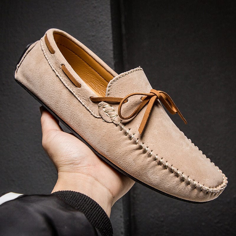 Primadon Slipper Khaki / 37.5 Fabio | Elegante Wildleder Mokassins für Herren Sommer