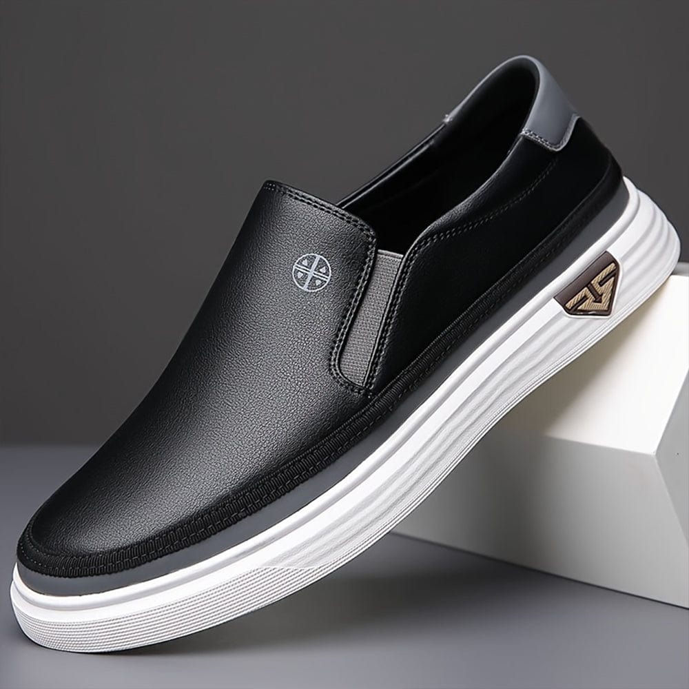 Primadon Slipper Schwarz / 37.5 Victor elegante Chelsea Slipper für Herren aus Vollnarbenleder