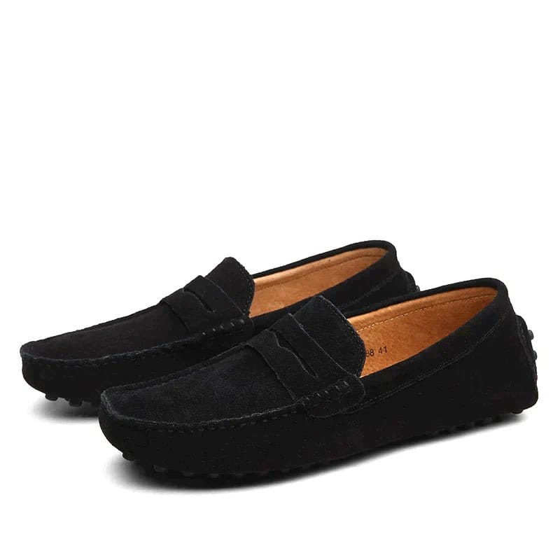 Primadon Slipper Schwarz / 38 Svend | Elegante Loafer Schuhe für Herren Braun Leder