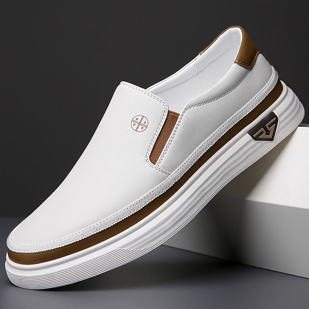 Primadon Slipper Weiß / 37.5 Victor elegante Chelsea Slipper für Herren aus Vollnarbenleder