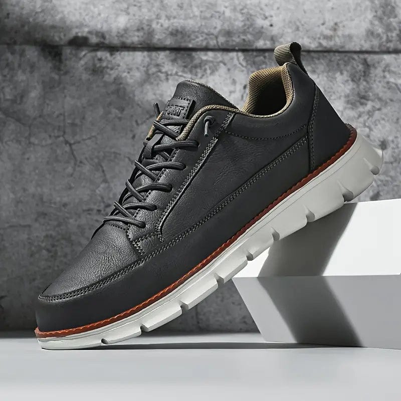 Primadon Sneaker Anthrazit / 38.5 Michael | Elegante Ledersneaker für Herren bequem weiß