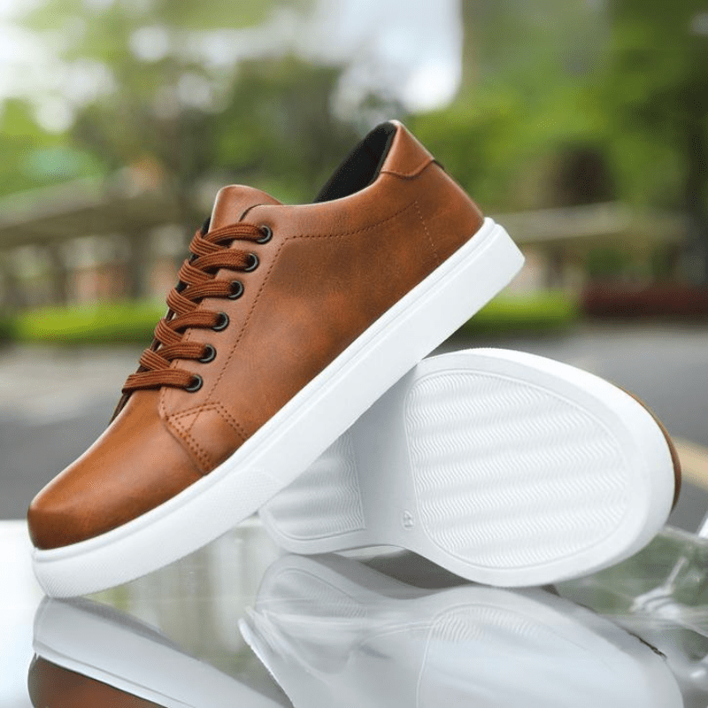 Primadon Sneaker Braun / 38.5 Adrien elegante Ledersneakers für Herren atmungsaktiv