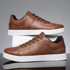Primadon Sneaker Braun / 38.5 Lucien atmungsaktive Ledersneakers für Herren gepolstert