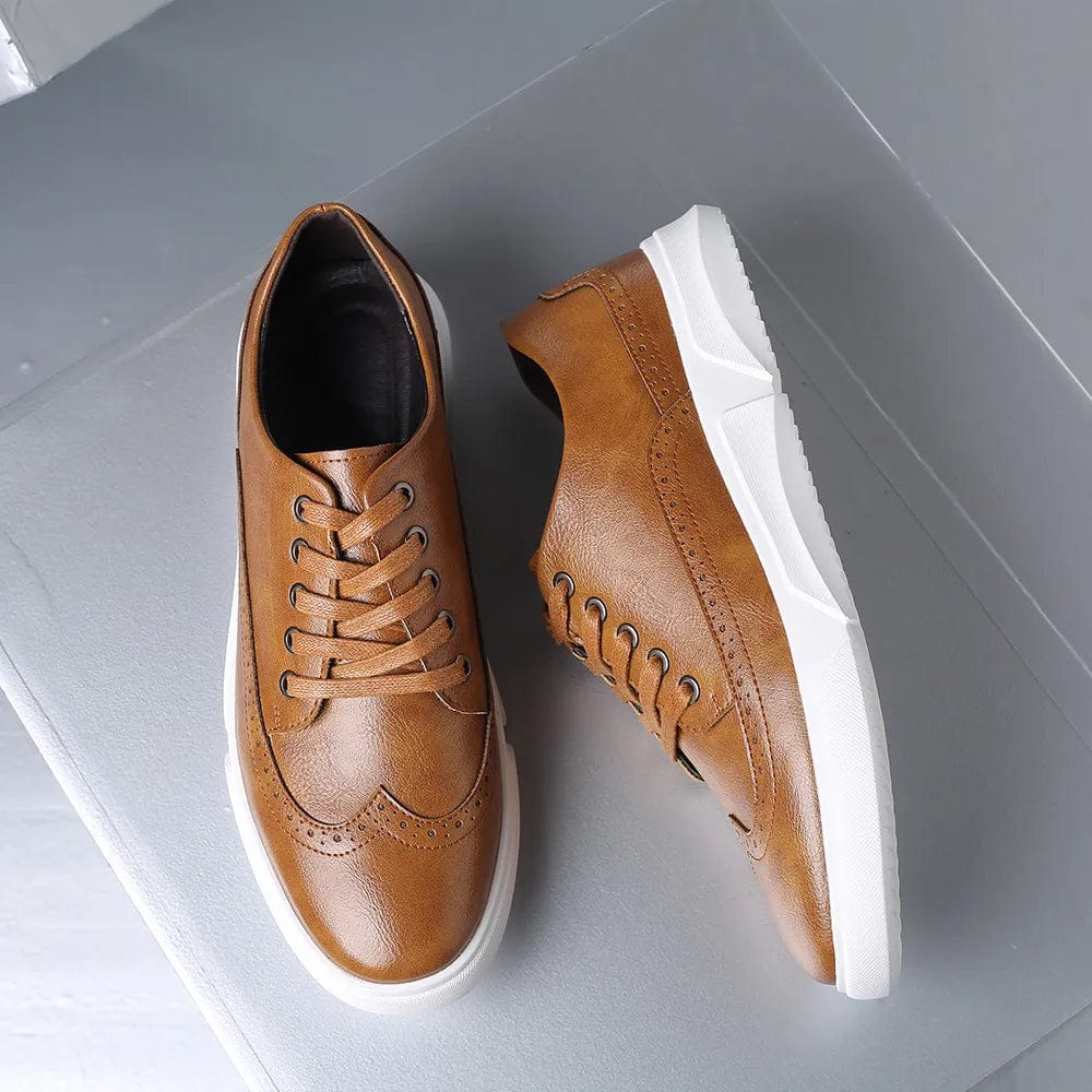Primadon Sneaker Braun / 38.5 Tobias | Bequeme Sneaker aus Veganleder für Unisex Alltag