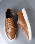 Primadon Sneaker Braun / 38.5 Tobias | Bequeme Sneaker aus Veganleder für Unisex Alltag