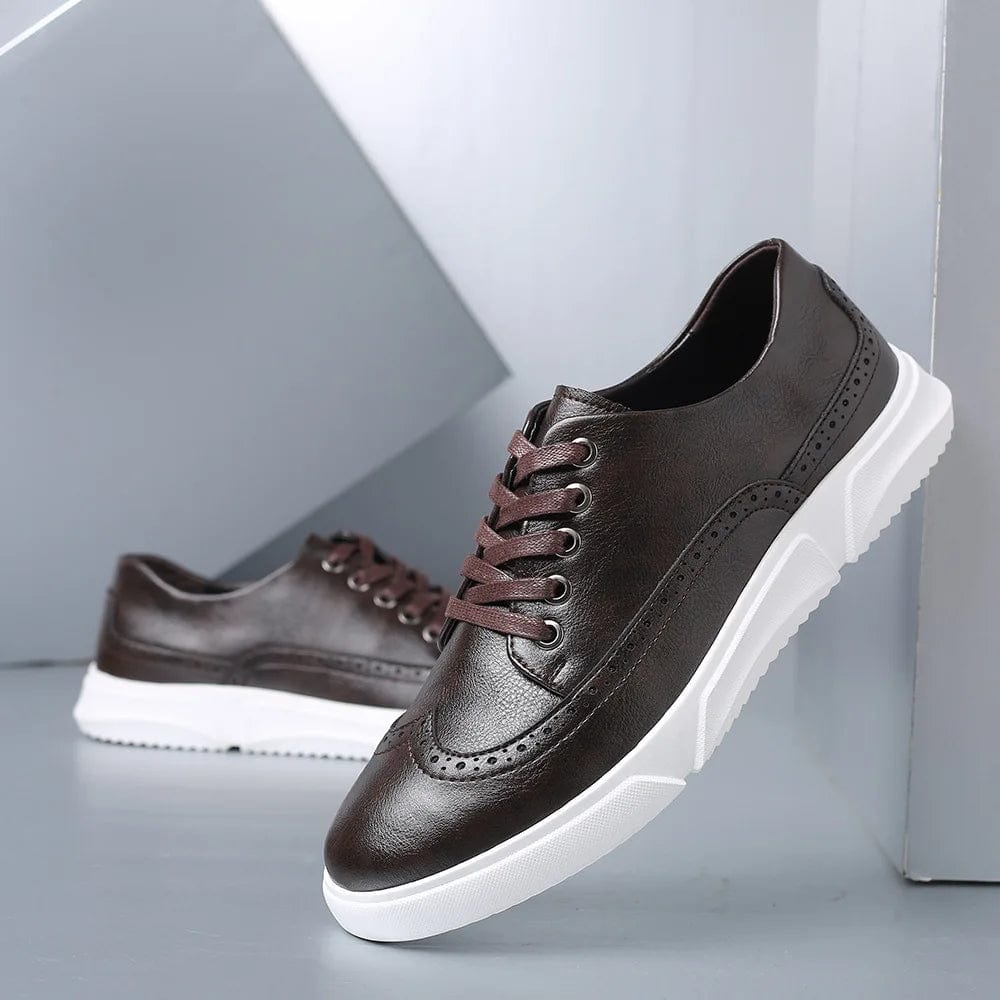 Primadon Sneaker Dunkelbraun / 38.5 Tobias | Bequeme Sneaker aus Veganleder für Unisex Alltag