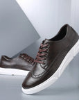 Primadon Sneaker Dunkelbraun / 38.5 Tobias | Bequeme Sneaker aus Veganleder für Unisex Alltag