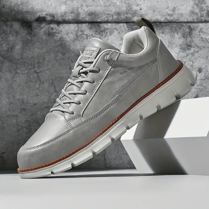 Primadon Sneaker Grau / 38.5 Michael | Elegante Ledersneaker für Herren bequem weiß