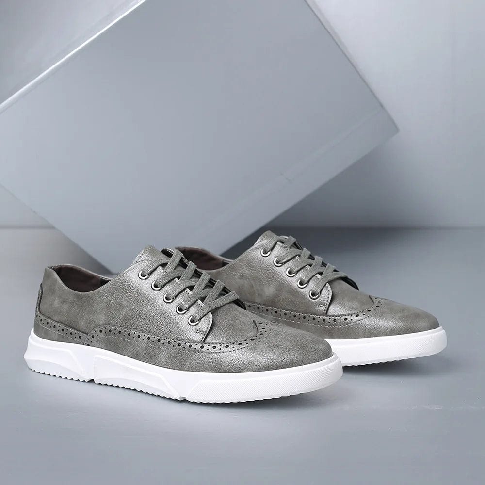Primadon Sneaker Grau / 38.5 Tobias | Bequeme Sneaker aus Veganleder für Unisex Alltag