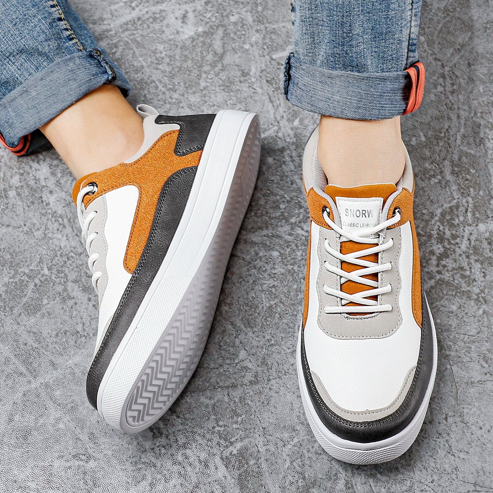 Primadon Sneaker Julian elegante Leder-Wildleder Sneakers für Herren atmungsaktiv