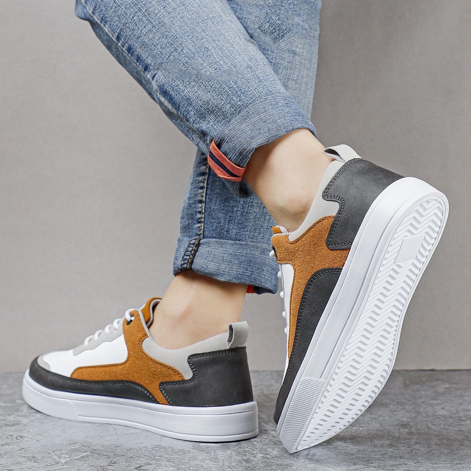 Primadon Sneaker Julian elegante Leder-Wildleder Sneakers für Herren atmungsaktiv