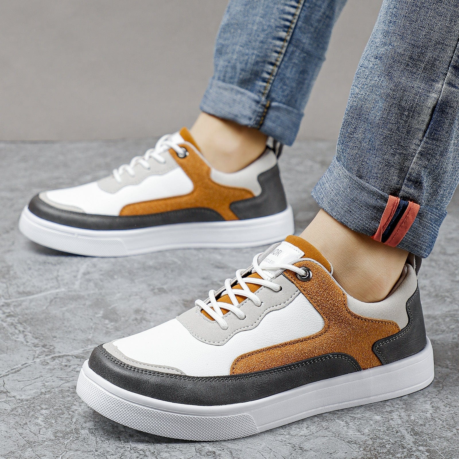 Primadon Sneaker Julian elegante Leder-Wildleder Sneakers für Herren atmungsaktiv