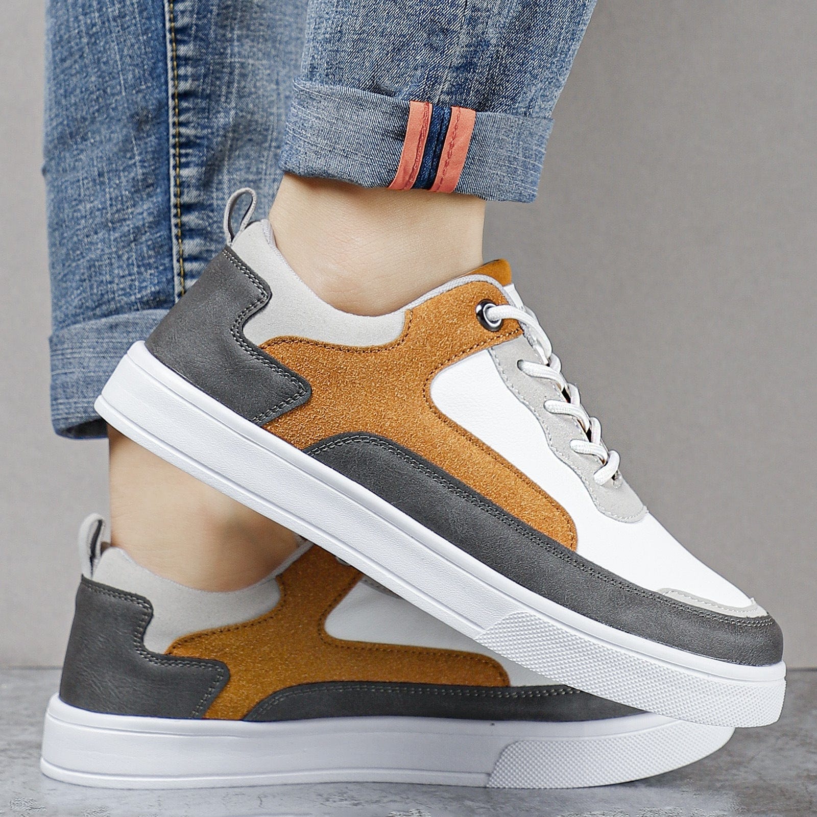 Primadon Sneaker Julian elegante Leder-Wildleder Sneakers für Herren atmungsaktiv