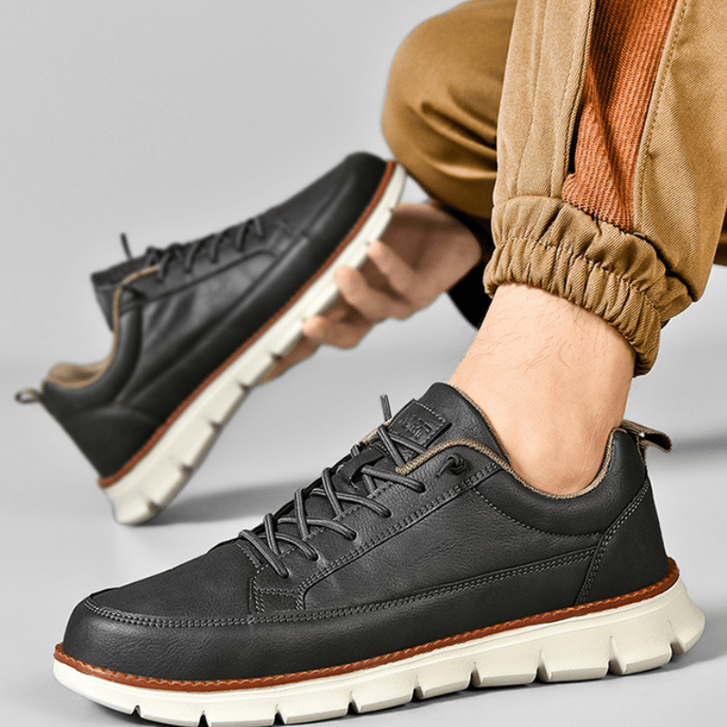 Primadon Sneaker Michael | Elegante Ledersneaker für Herren bequem weiß