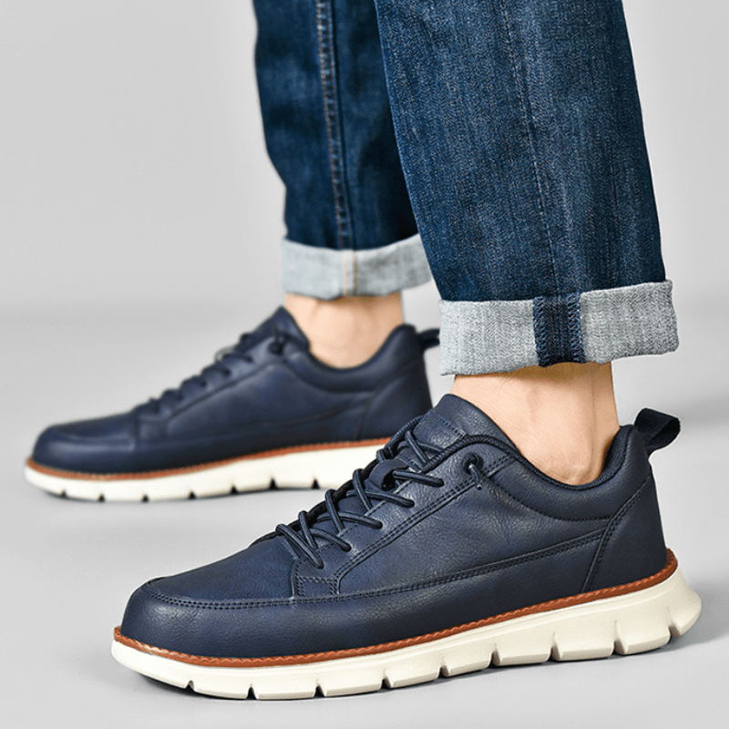 Primadon Sneaker Michael | Elegante Ledersneaker für Herren bequem weiß