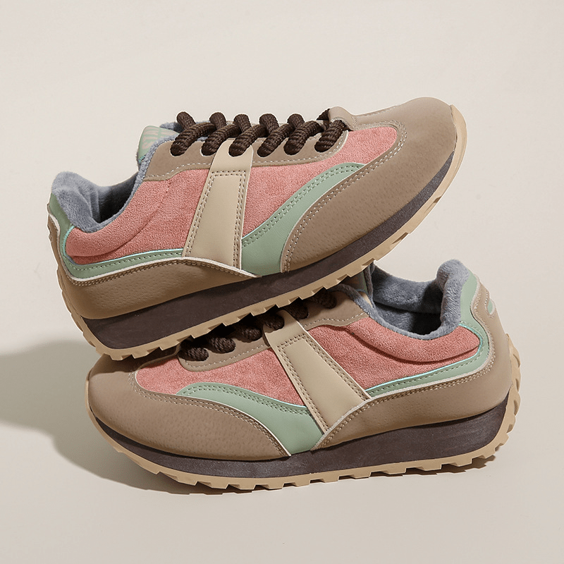 Primadon Sneaker Rosa/Sage/Tan / 35 Rafaela stylische Retro Sneaker für Damen Wildleder
