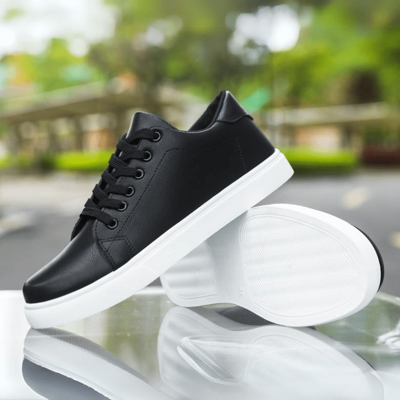 Primadon Sneaker Schwarz / 38.5 Adrien elegante Ledersneakers für Herren atmungsaktiv
