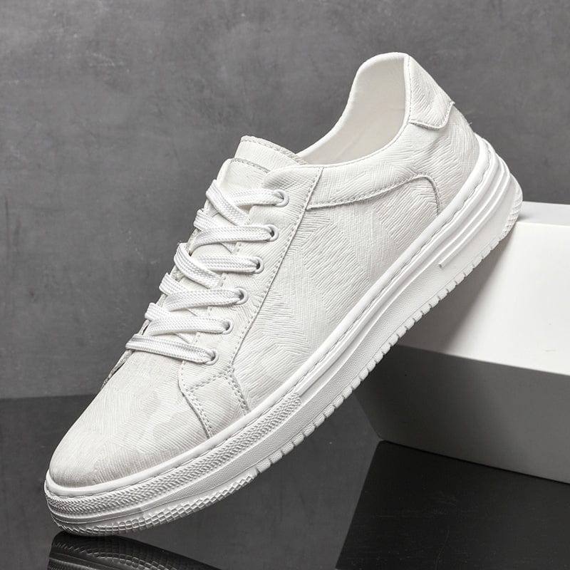 Primadon Sneaker Weiß / 37.5 Fabian elegante Ledersneakers für Herren atmungsaktiv