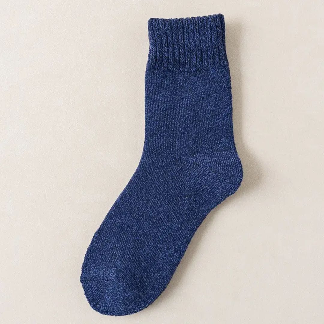 Primadon Socken Blau Carlos | Warme Trachtensocken für Herren Retro-Style