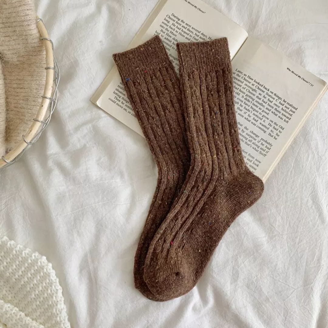 Primadon Socken Braun Charlotte | Lässige Trachtensocken für Damen Vintage