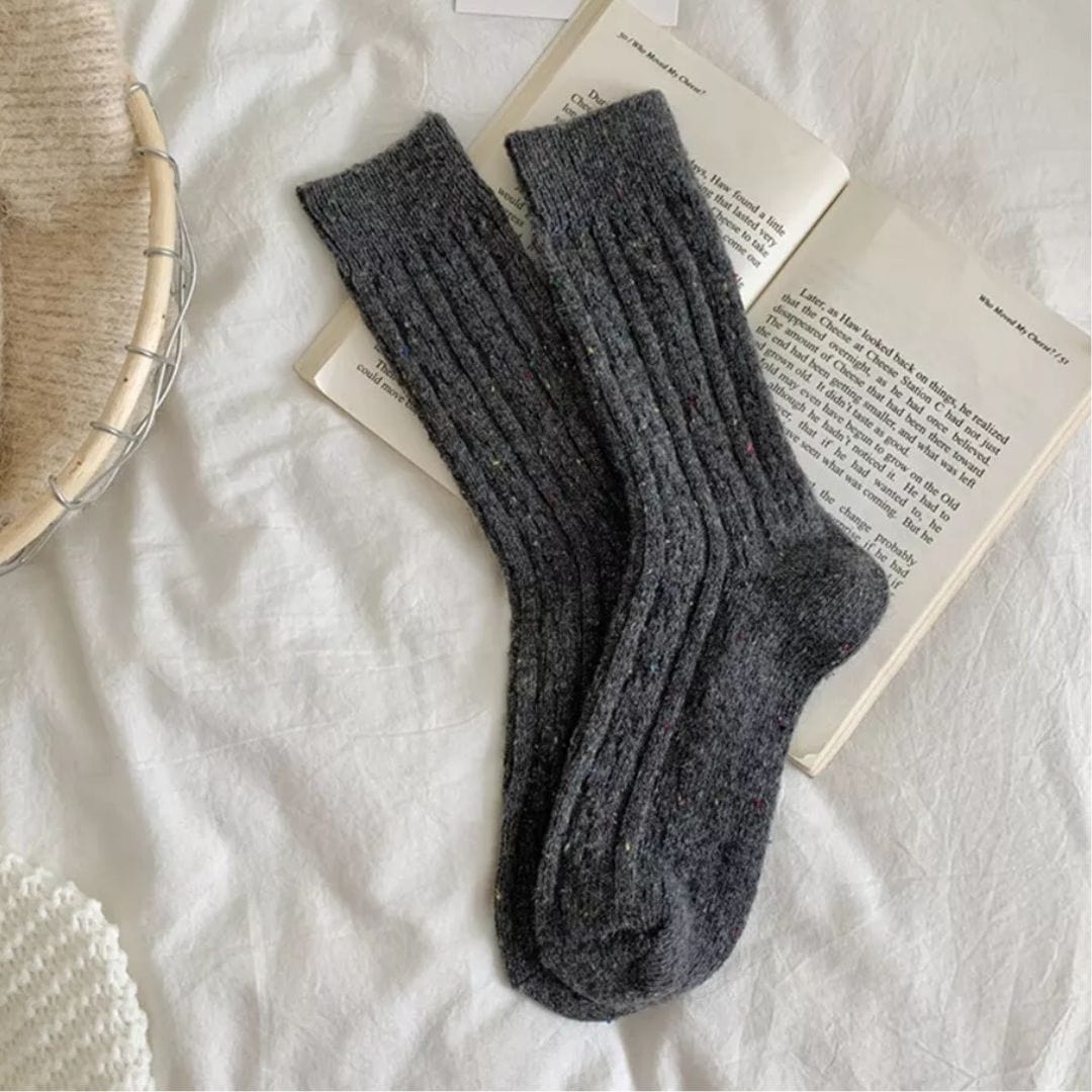 Primadon Socken Dunkelgrau Charlotte | Lässige Trachtensocken für Damen Vintage
