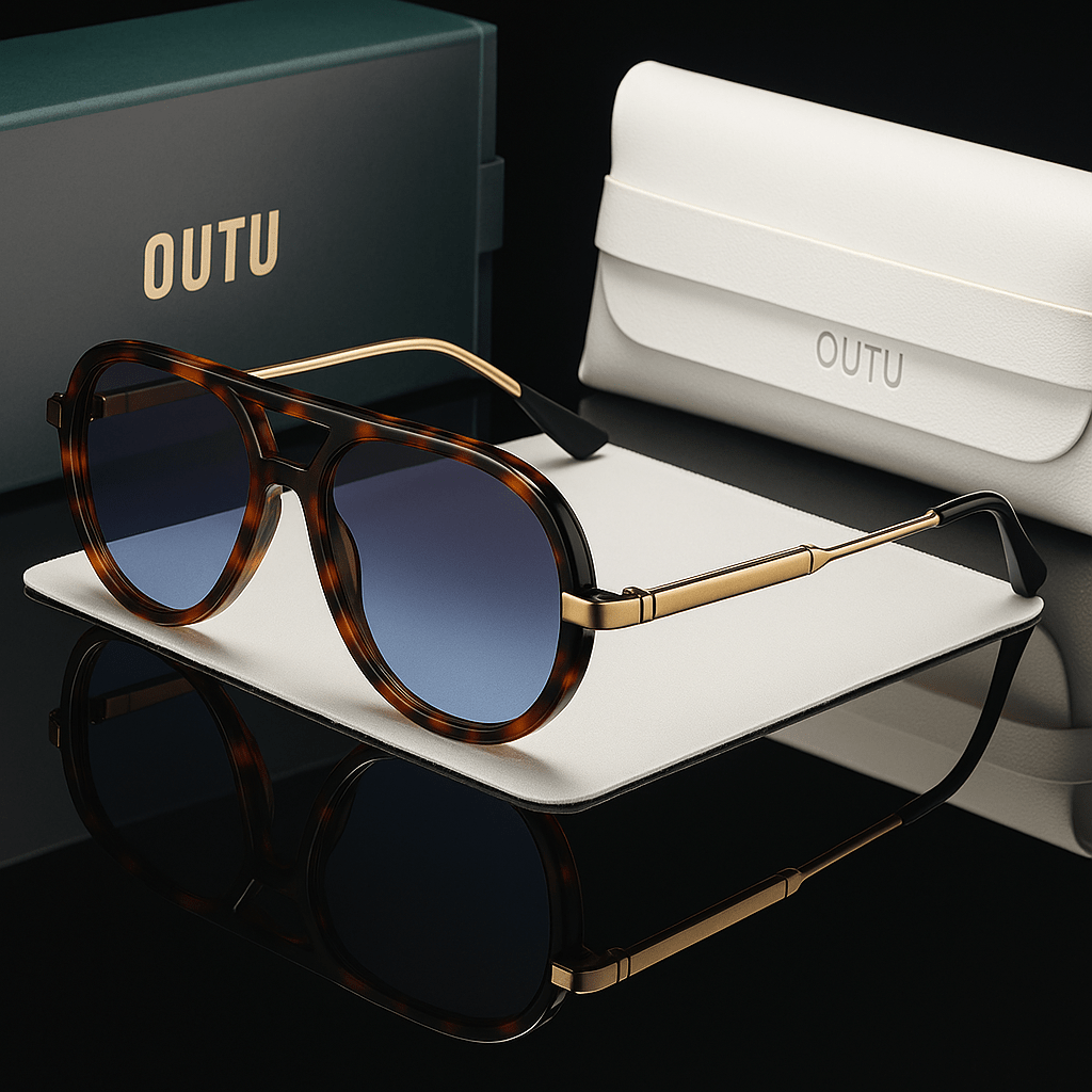 Primadon Sonnenbrillen Blau-Schildkröte Alessio | Elegante Sonnenbrille für Herren modern