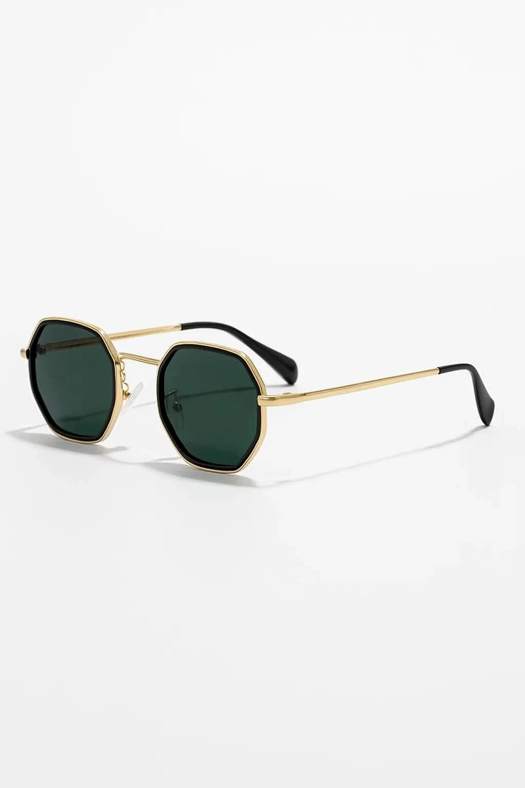 Primadon Sonnenbrillen Gold/Grün Salomo stylische Octagon-Sonnenbrille für UV-Schutz