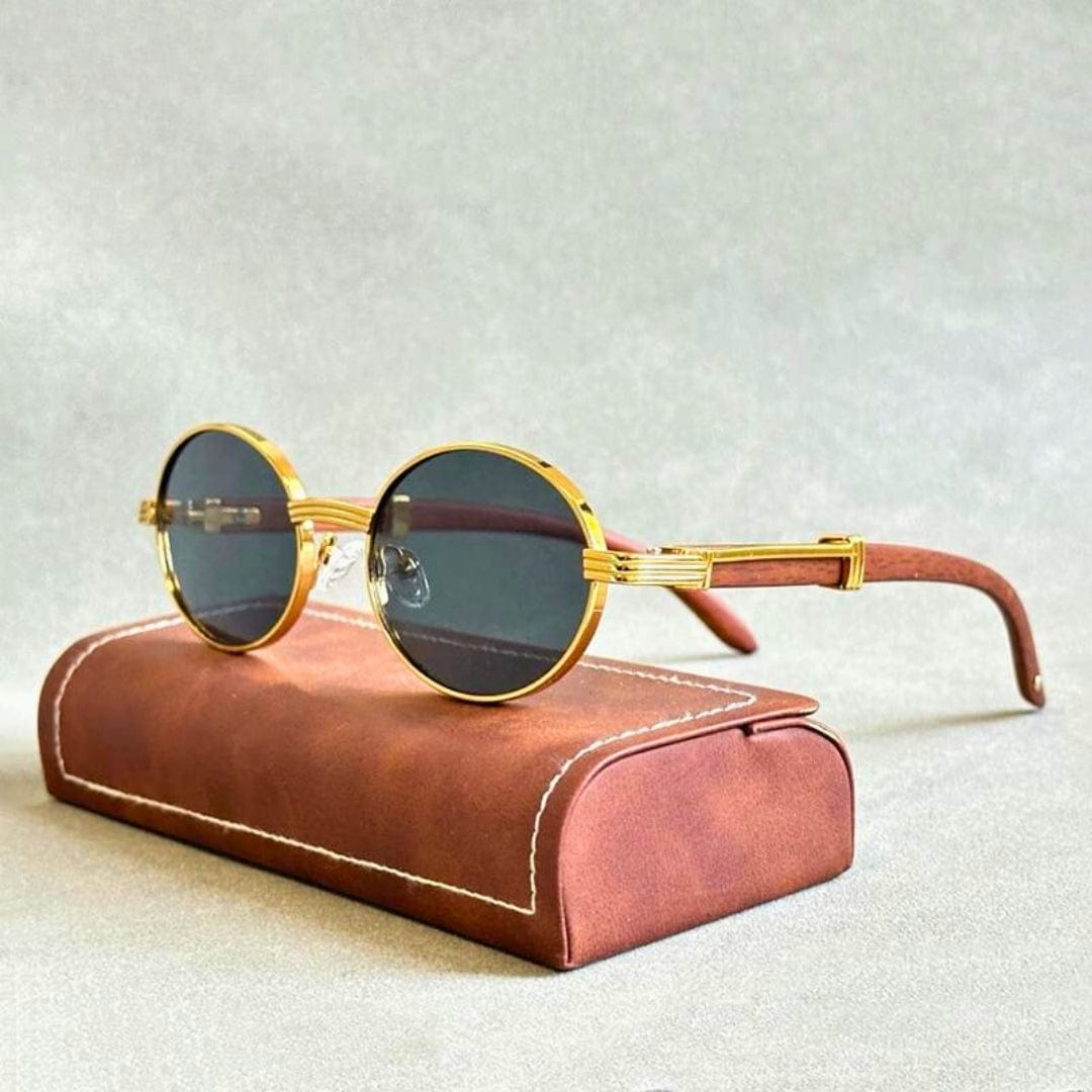 Primadon Sonnenbrillen Kohle Schwarz Niko elegante Vintage-Sonnenbrille UV400