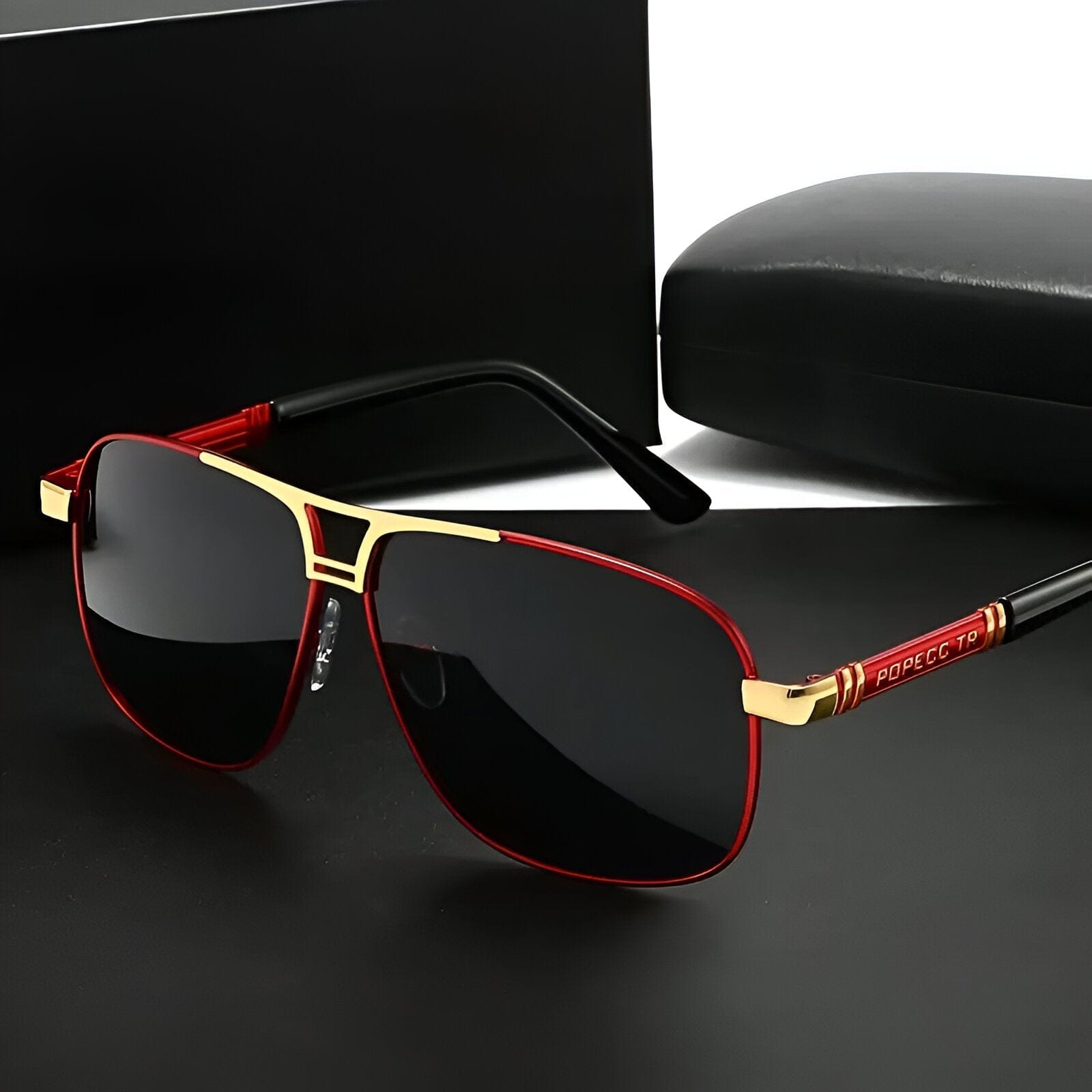 Primadon Sonnenbrillen Rot Leo | Elegante Polarisierte Sonnenbrille für Herren