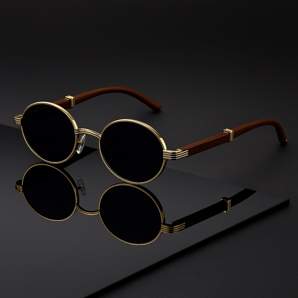 Primadon Sonnenbrillen Schwarz Laurent | Elegante Oval-Sonnenbrille für Herren