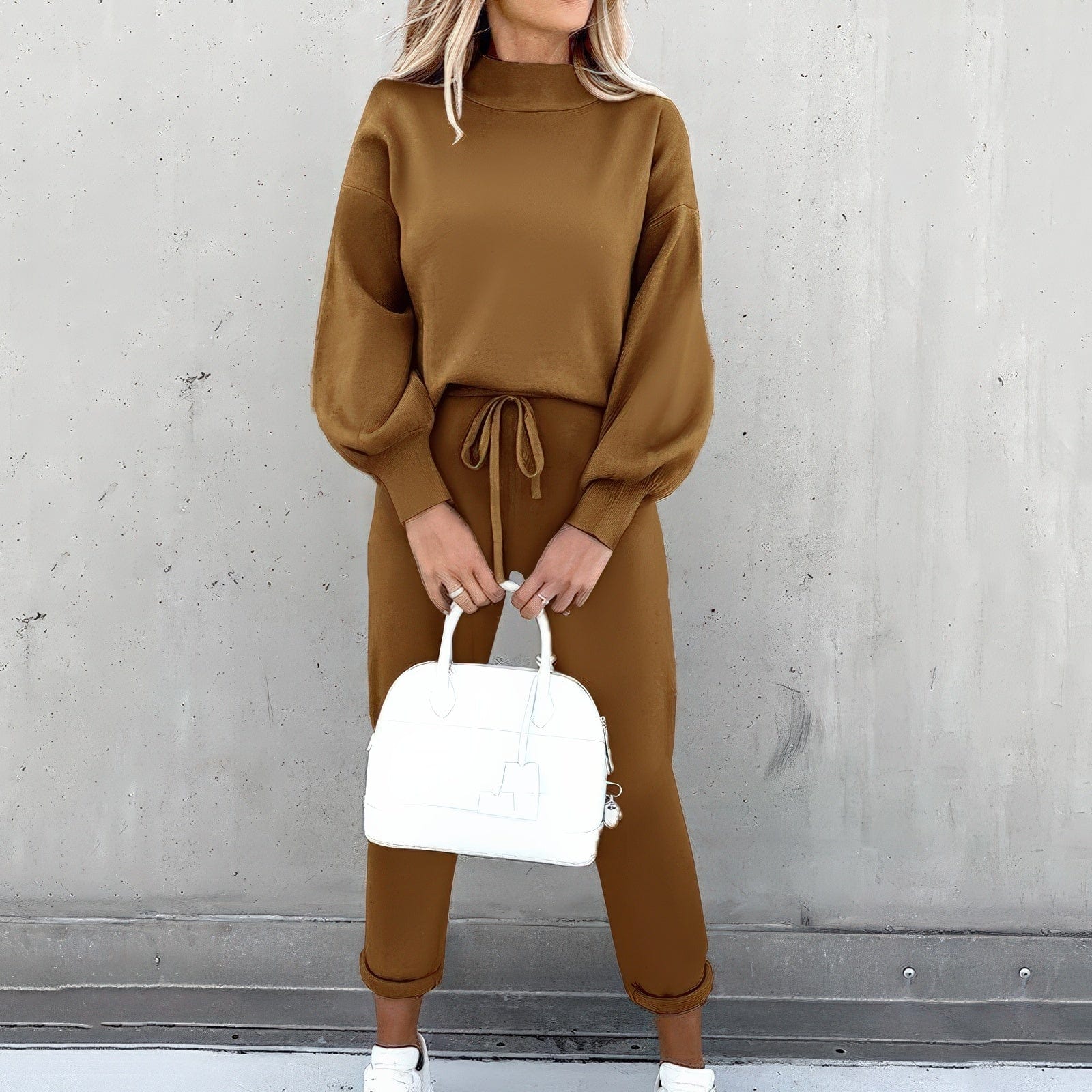 Primadon Sportbekleidungssets Braun / S Hilda | Lässiges Pullover-Hosen-Set für Damen bequem