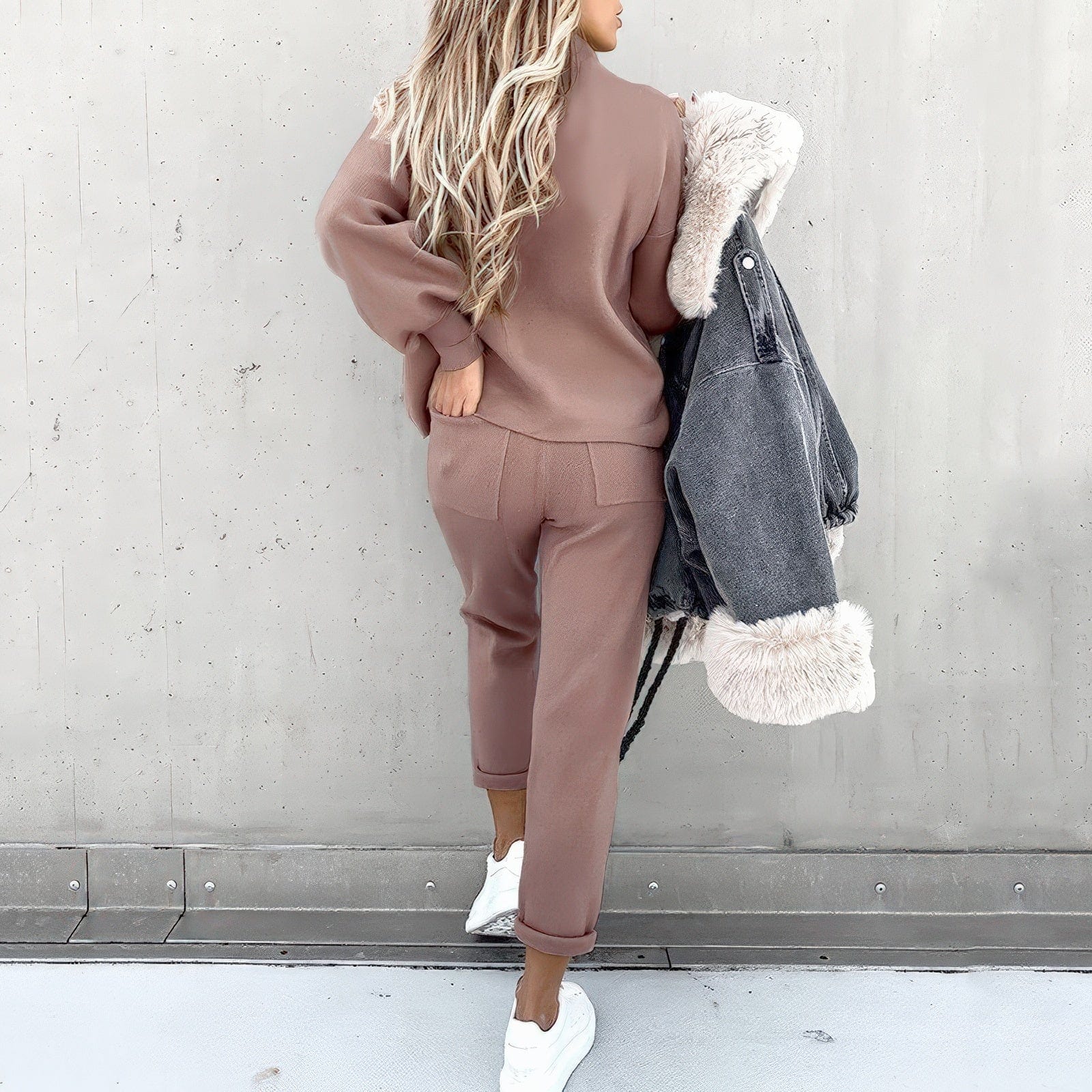 Primadon Sportbekleidungssets Creme / S Hilda | Lässiges Pullover-Hosen-Set für Damen bequem