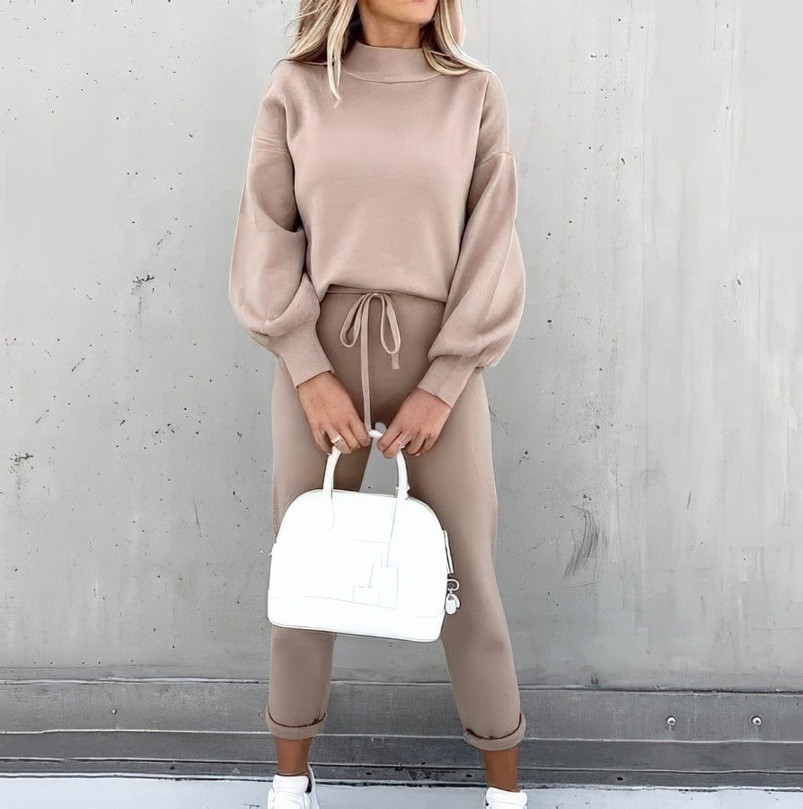 Primadon Sportbekleidungssets Khaki / S Hilda | Lässiges Pullover-Hosen-Set für Damen bequem
