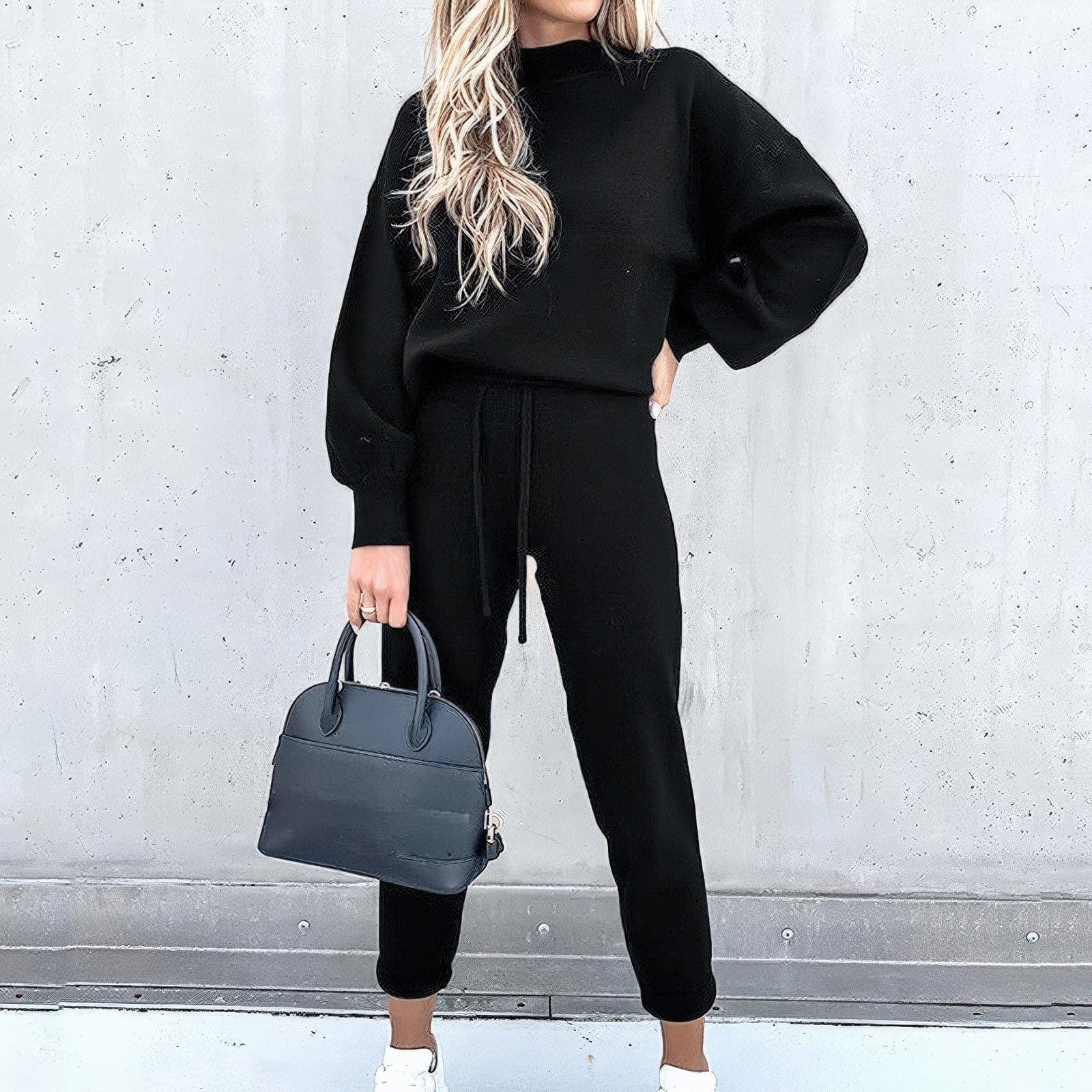 Primadon Sportbekleidungssets Schwarz / S Hilda | Lässiges Pullover-Hosen-Set für Damen bequem