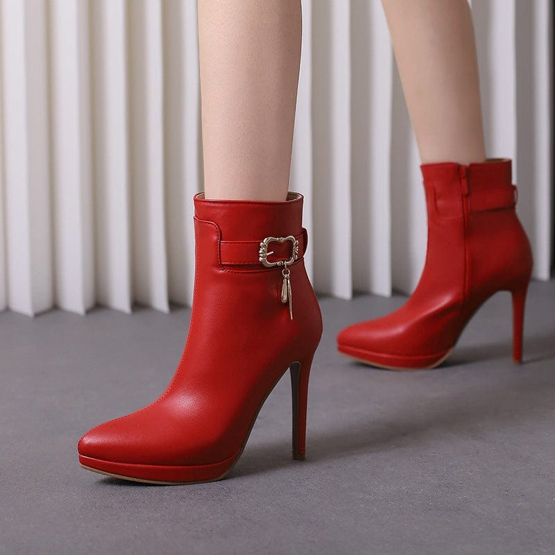 Primadon Stiefeletten Rot / 35 Élodie elegante Stiefeletten für Damen Stiletto