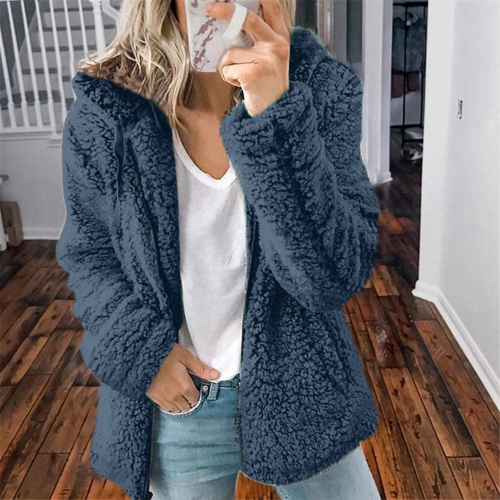 Primadon Strickjacken Blau / S Sofie Damen Cardigan | Weiches Fleece, Winterwarm