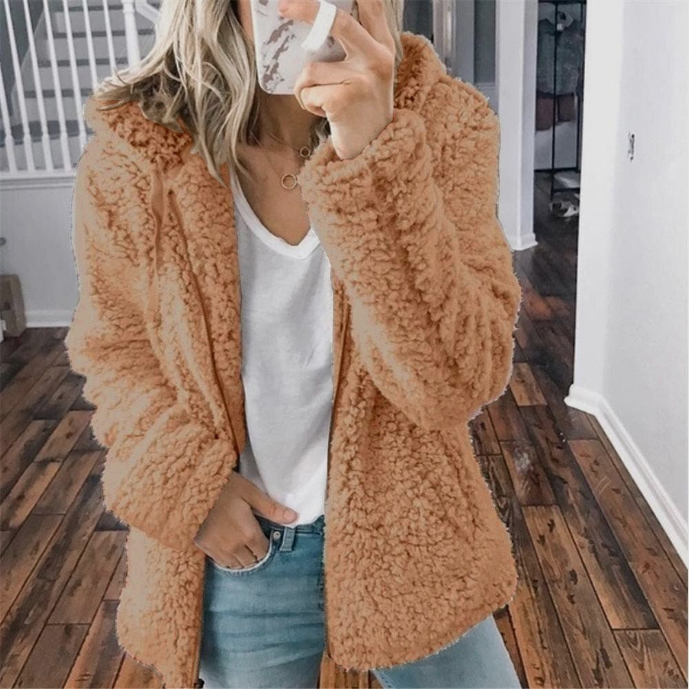 Primadon Strickjacken Cappuccino / S Sofie Damen Cardigan | Weiches Fleece, Winterwarm