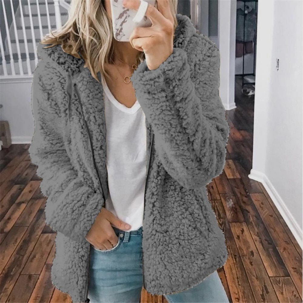 Primadon Strickjacken Dunkelgrau / S Sofie Damen Cardigan | Weiches Fleece, Winterwarm