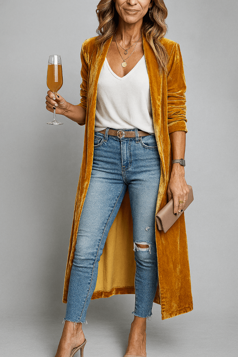 Primadon Strickjacken Gelb / S Eleganter Duster-Cardigan für Damen lang weich leicht Frühling Herbst