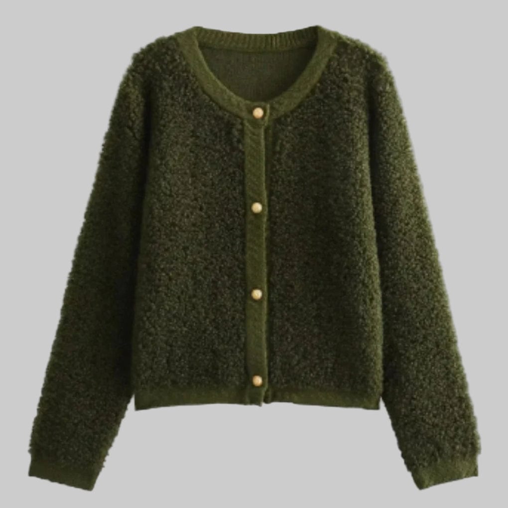 Primadon Strickjacken Grün-a / S Clara | Flauschiger Cardigan für Damen Winter