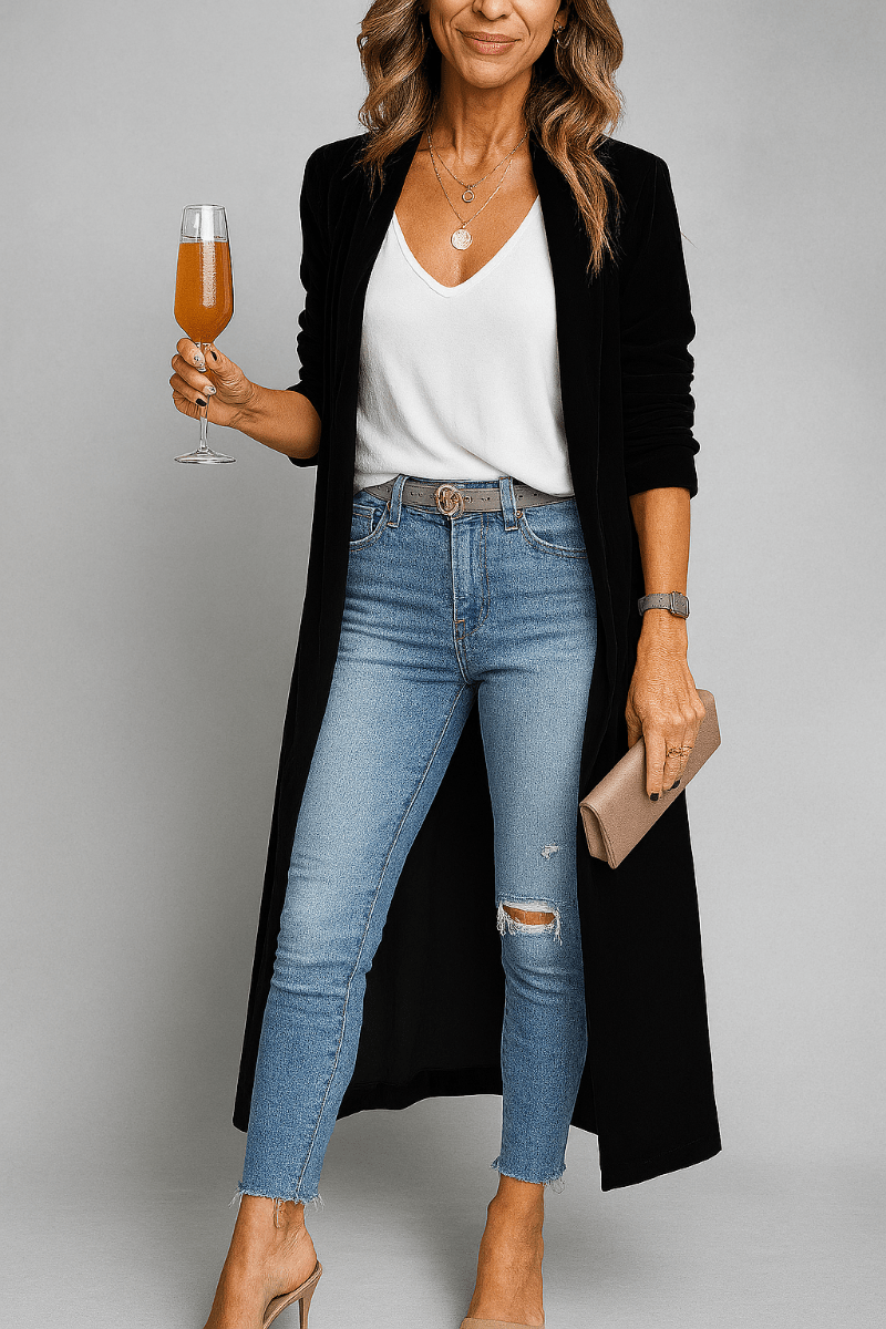 Primadon Strickjacken Grün / S Eleganter Duster-Cardigan für Damen lang weich leicht Frühling Herbst