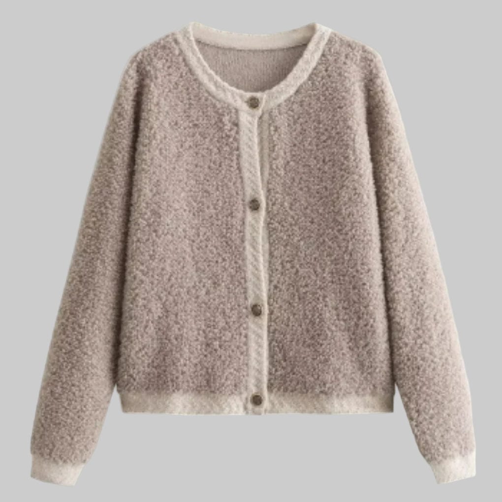 Primadon Strickjacken Khaki-a / S Clara | Flauschiger Cardigan für Damen Winter