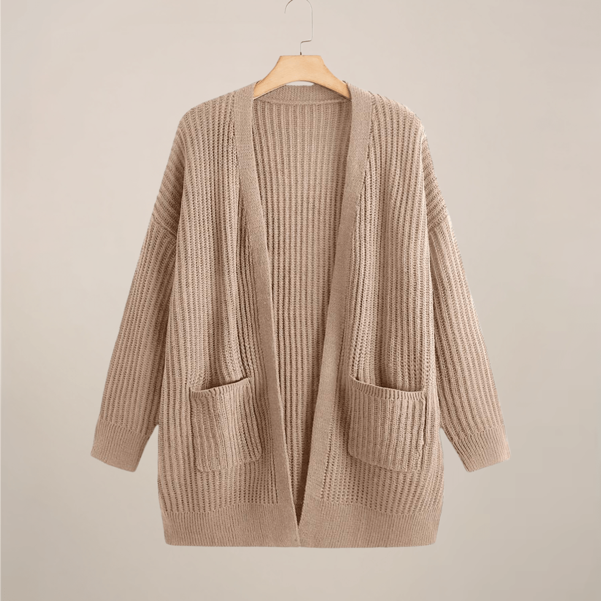 Primadon Strickjacken Khaki / S Clara | Lässige Strickjacke Damen Übergröße Atmungsaktiv