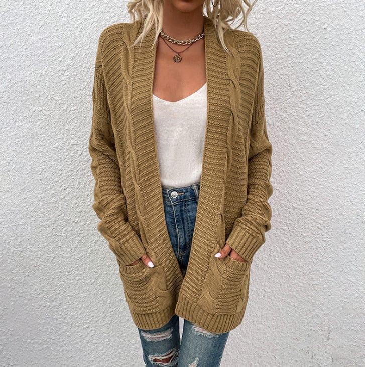 Primadon Strickjacken Khaki / S Sola Damen Strickjacke | Superweich, Elegant