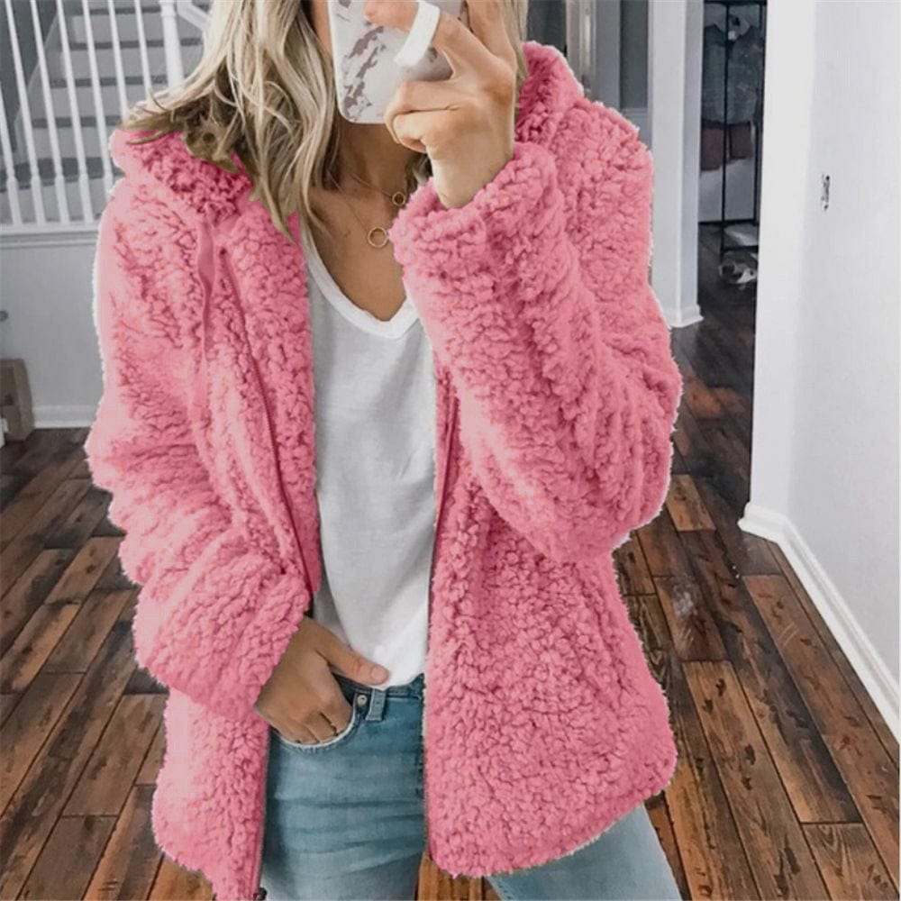 Primadon Strickjacken Rosa / S Sofie Damen Cardigan | Weiches Fleece, Winterwarm