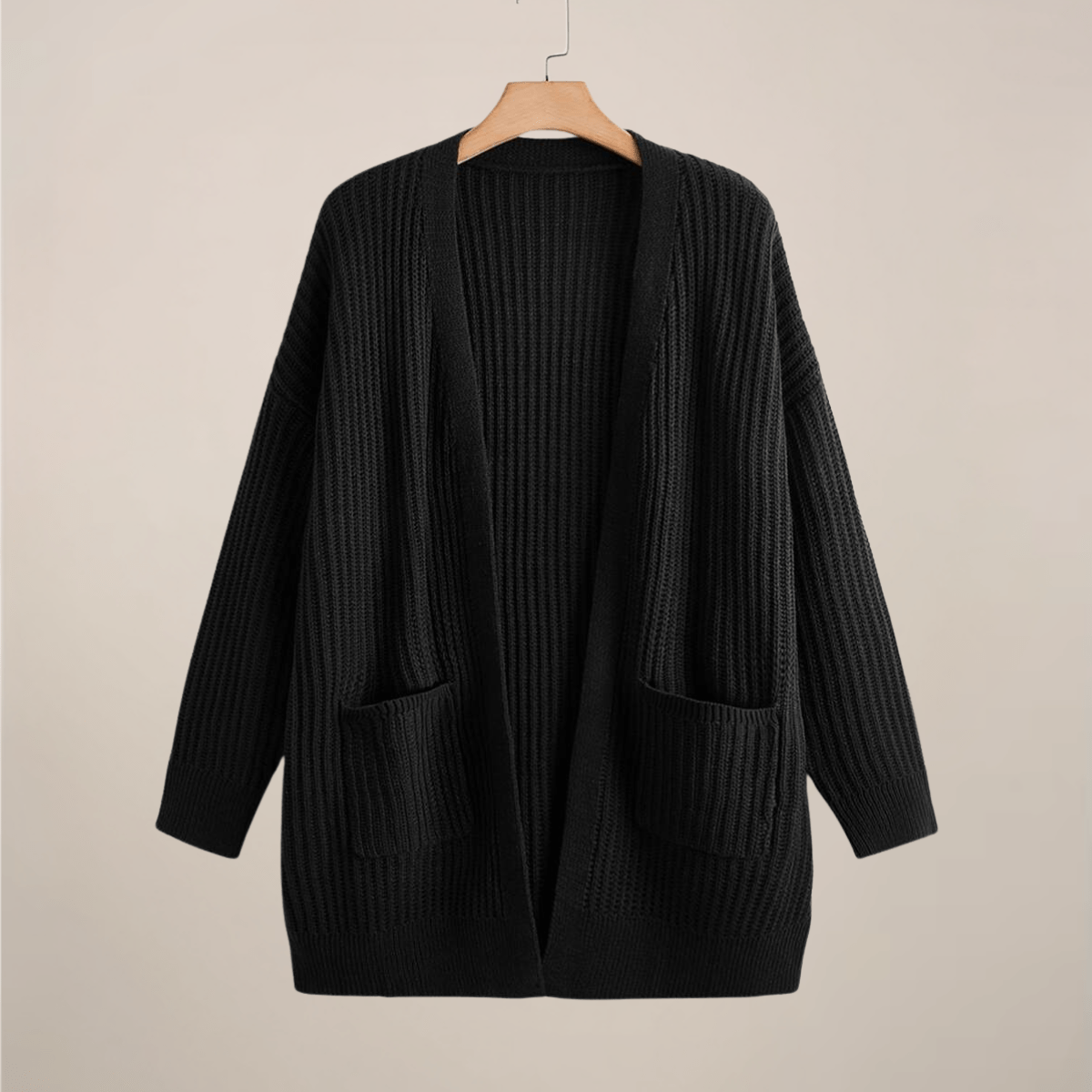 Primadon Strickjacken Schwarz / S Clara | Lässige Strickjacke Damen Übergröße Atmungsaktiv