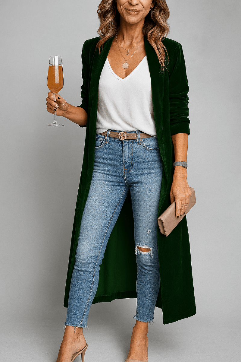 Primadon Strickjacken Schwarz / S Eleganter Duster-Cardigan für Damen lang weich leicht Frühling Herbst