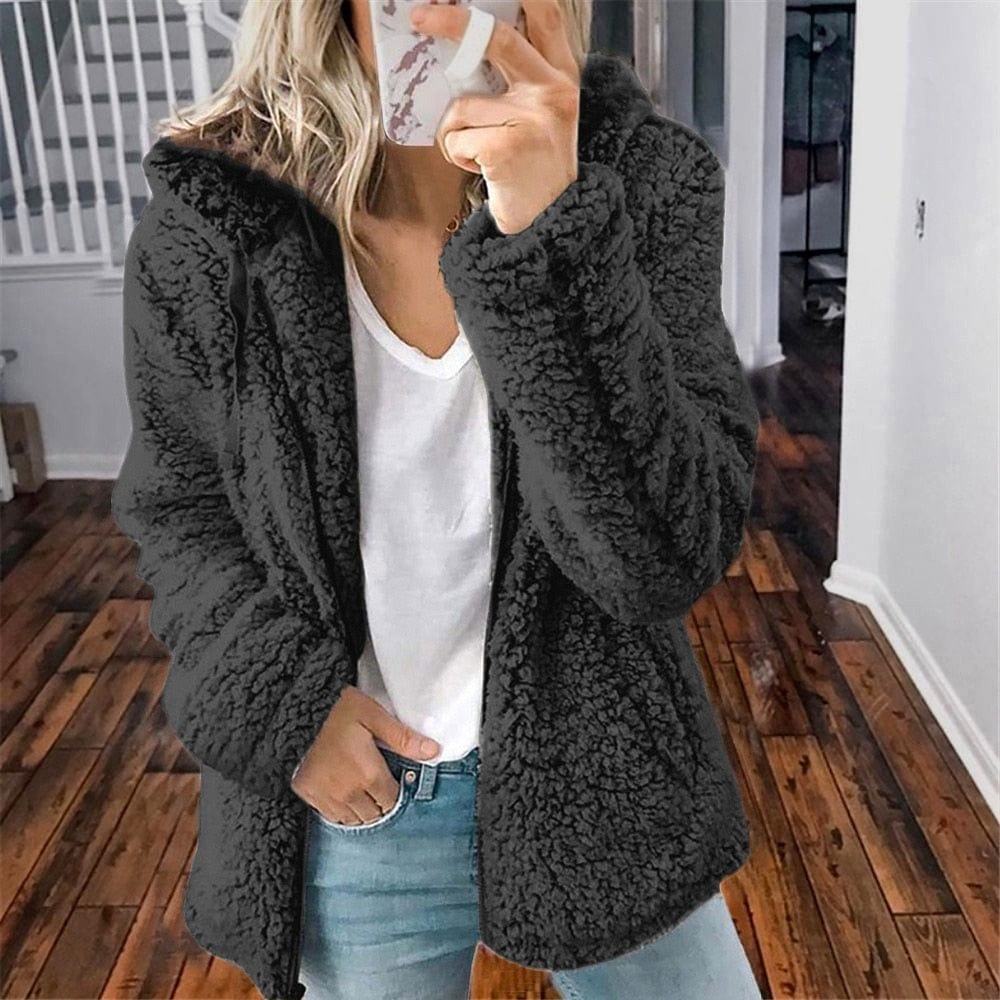 Primadon Strickjacken Schwarz / S Sofie Damen Cardigan | Weiches Fleece, Winterwarm